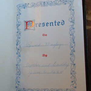 1914 Zip Bible Author Signature Ronald Bagley A. J. Holman Slip